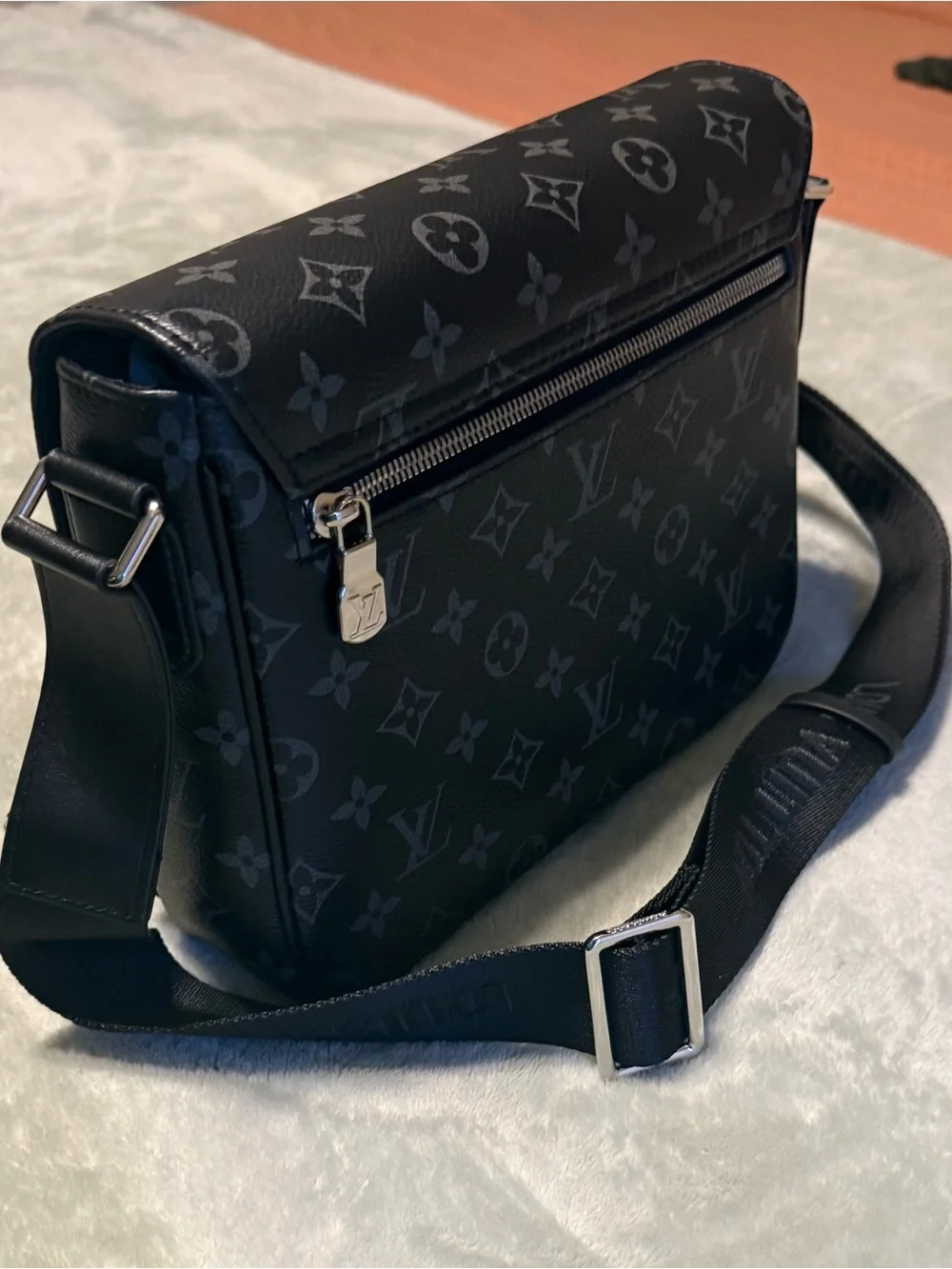Louis Vuitton Black & Gray Monogram Canvas Messenger Bag